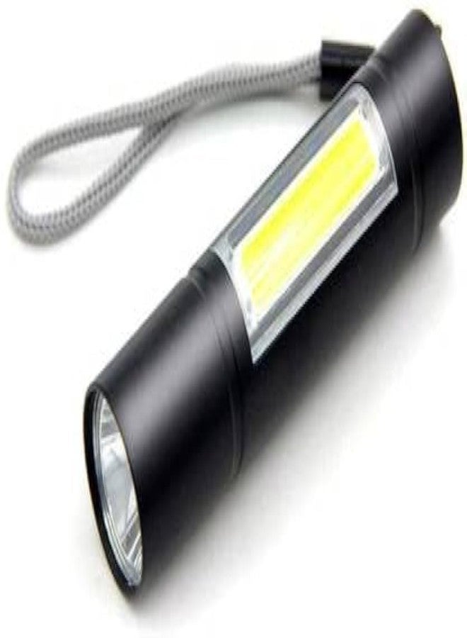 ECOSKY مصباح يدوي LED صغير الحجم قابل لإعادة الشحن عبر منفذ USB من إيكوسكاي، مزود بحافظة عملية، لون أسود. (أسود: قابل لإعادة الشحن) - Image 1